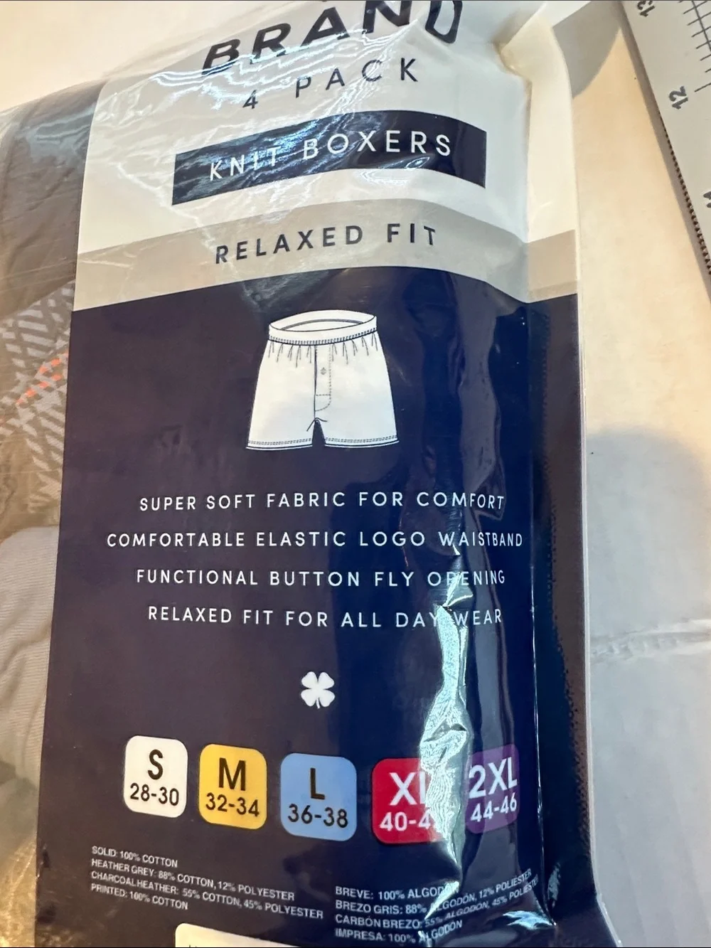 Lucky Brand Men’s 4-Pack Boxer Briefs - Navy, Light Blue & Gray- New, sealed